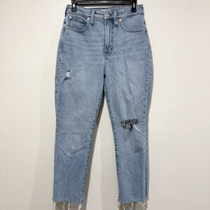 Madewell Curvy Perfect Vintage Light Wash Raw Hem Women Size 27 Petite